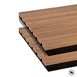 FORESTEA - Lot de 2 Panneaux tasseaux bois MDF acoustic décor chêne rustique sur feutrine 2600x300x17mm PEFC 70% - vignette