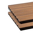 FORESTEA - Lot de 2 Panneaux tasseaux bois MDF acoustic décor chêne rustique sur feutrine 2600x300x17mm PEFC 70% - vignette