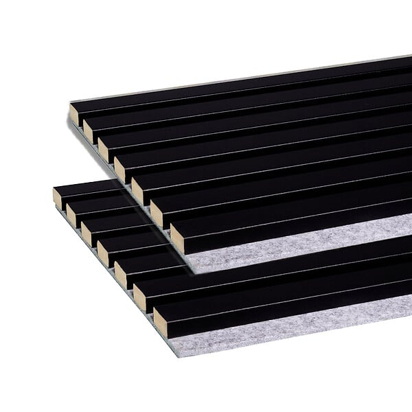 FORESTEA - lot de 2 panneaux tasseaux acoustic coul.noir sur feutrine grise 2600x300x17mm PEFC 70% - large