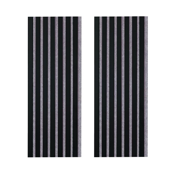 FORESTEA - lot de 2 panneaux tasseaux acoustic coul.noir sur feutrine grise 2600x300x17mm PEFC 70% - large