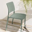 OVIALA - Lot de 4 chaises de terrasse vert sauge en plastique - Riga - vignette