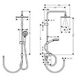 HANSGROHE - Colonne de douche ou bain douche sans mitigeur Vernis Shape 230 EcoSmart chromé + tablette AddStoris - vignette