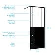AURLANE - Paroi de douche 80x200 cm type Verriere - Verre trempe et Structure aluminium noir mat - GLASSY - vignette