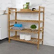 DEBLANCH - Etagère de salle de bain empilable 70x27cm, bois - vignette