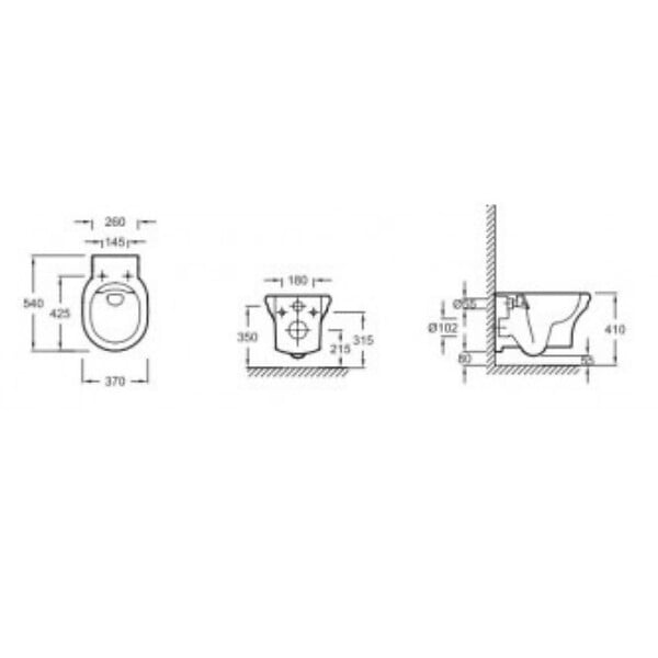 JACOB DELAFON - Pack WC suspendu sans bride à économie d'eau Cléo 1889 +  abattant + bâti-support + plaque ronde chromé - large