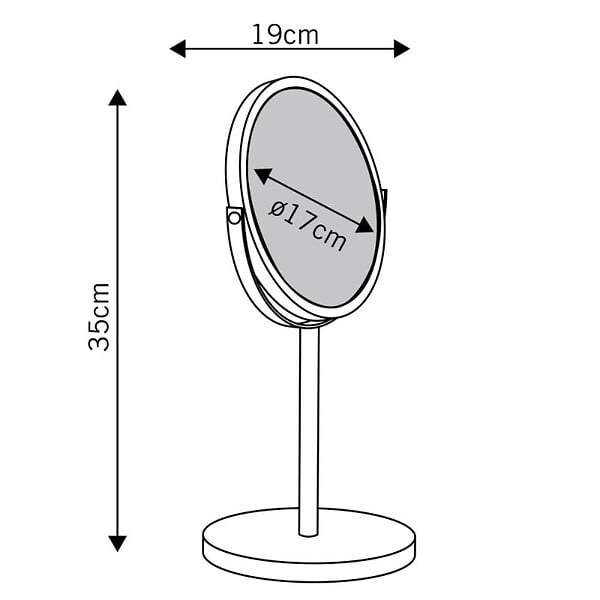 DEBLANCH - Miroir grossissant 5x a poser, chrome - large