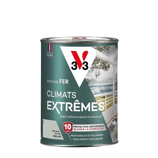 V33 PEINTURE - Peinture fer Climats Extrêmes - Gris Agate - 1,5 L - large