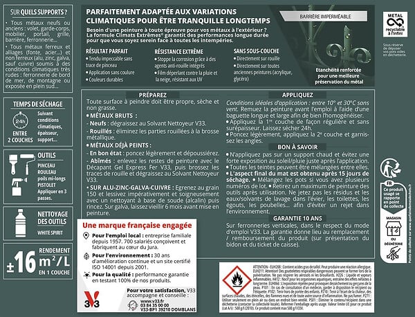 V33 PEINTURE - Peinture fer Climats Extrêmes® Anthracite métallisé 1.5 L - large