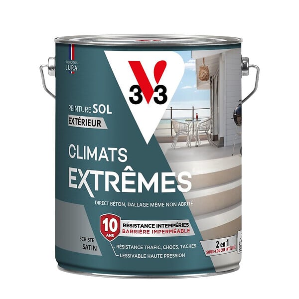 V33 PEINTURE - Peinture sol extérieur Climats Extrêmes Schiste - 5L - large