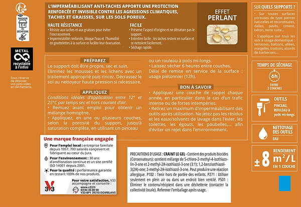 V33 PEINTURE - Hydrofuge anti tache 0.75 L - large