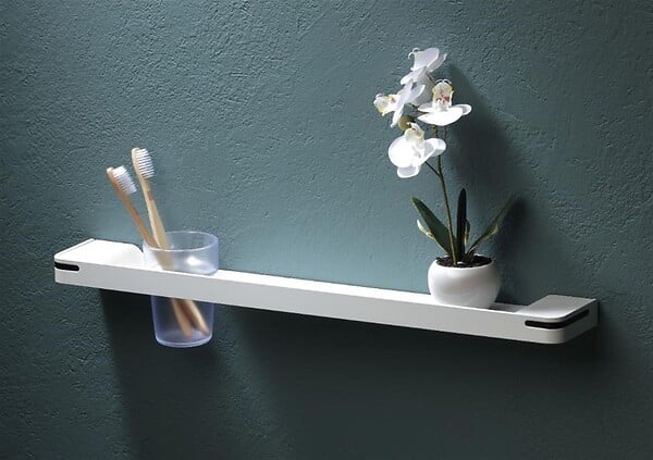 PELLET - Tablette de lavabo porte verre ALUR - Coloris : Noir mat - large