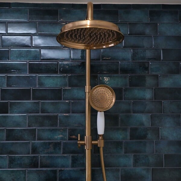 ESSEBAGNO - Indus colonne de douche thermostatique cuivre brossé - large