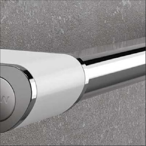 AKW - Barre d'appui ONYX 2 en aluminium - Longueur : 450 mm - chromé brillant et blanc mat- réf : 12802-LS - AKW - large