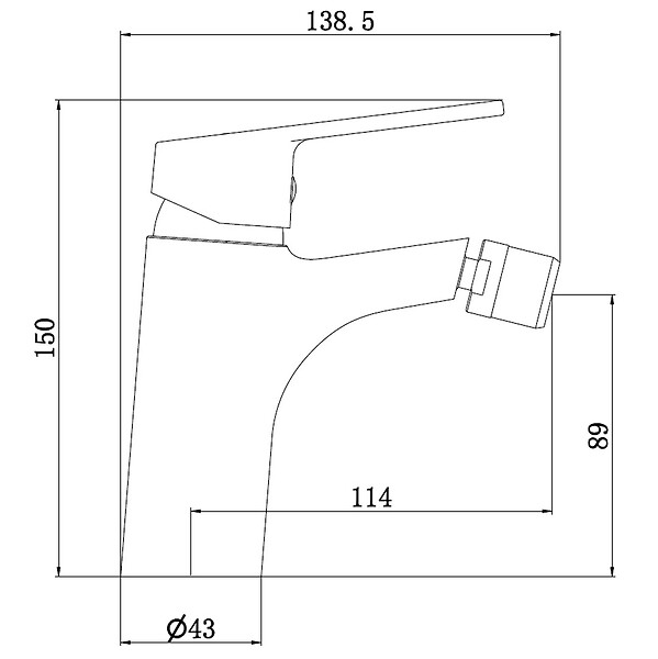 ESSEBAGNO - Full mitigeur bidet noir - large