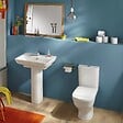 JACOB DELAFON - WC à poser sans bride sortie horizontale Struktura avec abattant + Tabouret physiologique bois - vignette