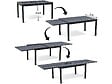 HABITAT ET JARDIN - Table de jardin en aluminium extensible "Lagos" - 140/280 x 90 x 76 cm - Noir - vignette