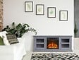 PURLINE - Buffet avec cheminée électrique couleur gris 2000W - vignette