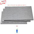 MCCOVER - Crédences - Lot de 3 - Réversible - en aluminium brossé 100 x 50 x 0.3cm + mastic Aluminum brossé, ep.3 mm, l.50 cm, L.100 cm - vignette