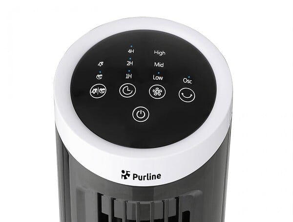 PURLINE - Ventilateur tour compact rotatif noir - large