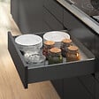 EMUCA - Tiroir extérieur Vertex Push Synchro avec réglages 3D, hauteur 93mm, 40kg, profondeur 350mm, Acier, Gris antracite - vignette