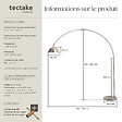 TECTAKE - Lampe sur pied ARCUS en acier style rétro, 60W Nickel mat - vignette