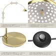 TECTAKE - Lampe sur pied ARCUS en acier style rétro, 60W jaune or - vignette