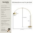 TECTAKE - Lampe sur pied ARCUS en acier style rétro, 60W jaune or - vignette