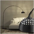 TECTAKE - Lampe sur pied ARCUS en acier style rétro, 60W noir - vignette