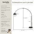 TECTAKE - Lampe sur pied ARCUS en acier style rétro, 60W noir - vignette