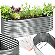 TECTAKE - Carré potager au volume généreux galvanisé résistant aux intempéries argent 200 x 100 x 60 cm y compris les gants montage rapide - vignette