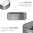 TECTAKE - Carré potager au volume généreux galvanisé résistant aux intempéries argent 200 x 100 x 60 cm y compris les gants montage rapide - vignette