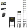 HOSTRÃ–M - Echelle telescopique 3,8m TELESCOO13, Aluminium, Pliable, Extensible, Hauteur de travail max 4,7m, Standart EN131, Garantie 5 ans, Hostrom - vignette