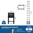 HOSTRÃ–M - Echelle telescopique 3,8m TELESCOO13, Aluminium, Pliable, Extensible, Hauteur de travail max 4,7m, Standart EN131, Garantie 5 ans, Hostrom - vignette
