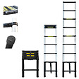 HOSTRÃ–M - Echelle telescopique 2,6m TELESCOO9, Aluminium, Pliable, Extensible, Hauteur de travail max 3,5m, Standart EN131, Garantie 5 ans, Hostrom - vignette