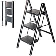 HOSTRÃ–M - Escabeau 3 marches FOLDPACT3, Marche pied pliable, Design ultra-compact, Marches larges 17,5 cm, Acier, Etagère temporaire, Garantie 5 ans, Hostrom - vignette