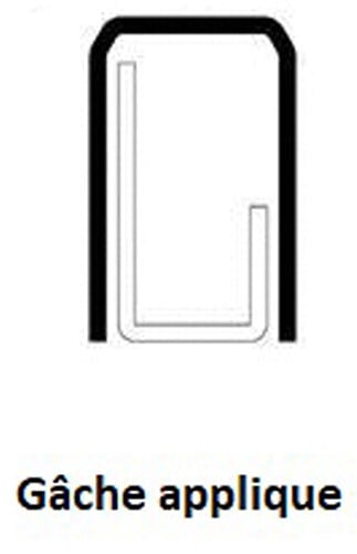 VACHETTE - Gâche en applique en U pour carénées EXCLUSIVE droite blanc - VACHETTE - 14706000 - large