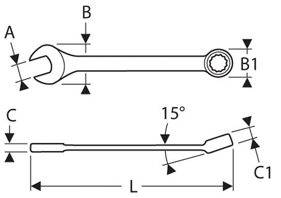 EXPERT - Clé mixte EXPERT by Facom 16 mm - E113211 - large