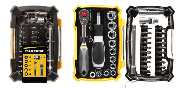 DIAGER - Coffret embouts douilles +acc 36pces - DIAGER - 6000c - large