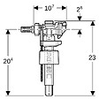 GEBERIT - Robinet flotteur  type 383, alimentation latérale, 3/8', mamelon laiton -  - 281.002.00.5 - vignette