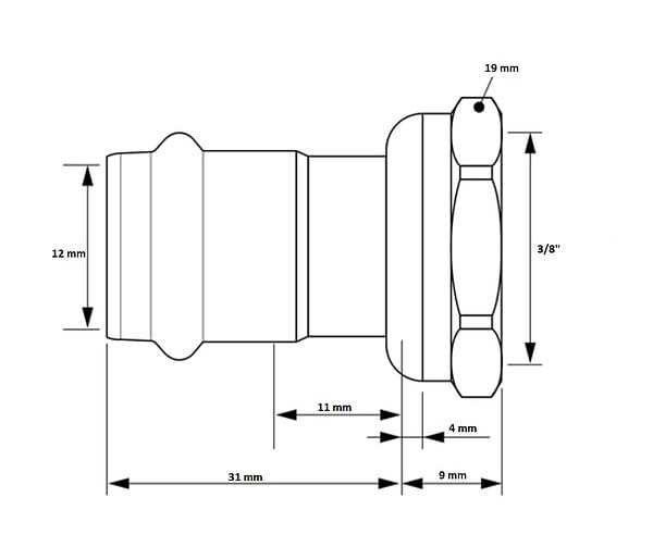 AALBERTS IPS - Raccord en cuivre Sudopress avec écrou FF 12XG3/8'' - AALBERTS IPS - 6671258 - large