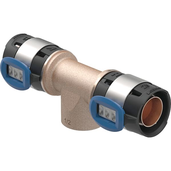 GEBERIT - Té FlowFit filetage femelle - DN. 25 / 15 - Ø 25 x 25 mm x Rp. 1/2'' -  - 620.152.00.1 - large
