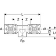 GEBERIT - Té FlowFit filetage femelle - DN. 25 / 15 - Ø 25 x 25 mm x Rp. 1/2'' -  - 620.152.00.1 - vignette
