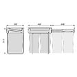 EMUCA - bac de tri sélectif a montage inférieur et extraction manuelle pour élément de cuisine Recycle, 2x25litres, Plastique gris antracite - vignette