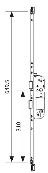 FERCO - Coffre de serrure principal SECURY X 40/92 têtière U24mm longueur 649,5mm cote D 310mm - FERCO - 6-39046-28-0-1 - large