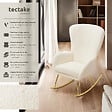 TECTAKE - Fauteuil à bascule SWING avec patins en acier et rembourrage épais crème/or - vignette