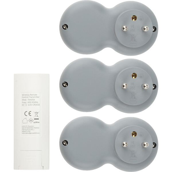 ZENITECH - Pack de 3 prises 2300W + télécommande - Blanc - Bolea - Zenitech - large