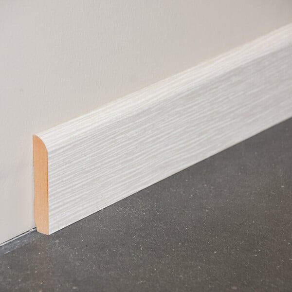 TECNOPROFILS - Plinthe MDF 2 m - Pin blanc - Lot de 5 - 100 x 10 mm - large