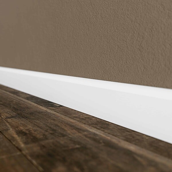 TECNOPROFILS - Plinthe MDF 2 m - Blanc - Lot de 5 - 80 x 14 mm - large