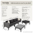 TECTAKE - Salon en rotin avec cadre en aluminium Konstanza gris - vignette