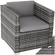 TECTAKE - Fauteuil en rotin Lignano gris - vignette